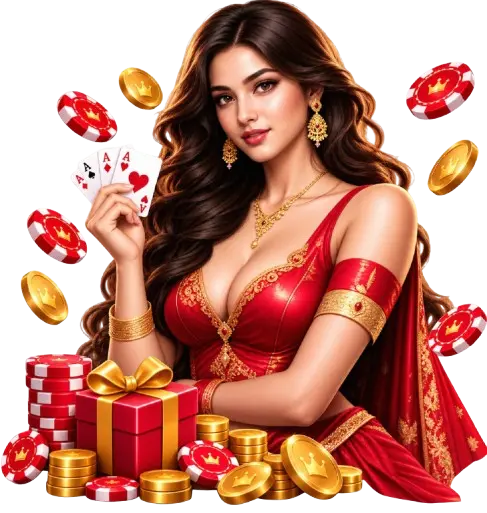 Teen Patti Master host holding playing cards